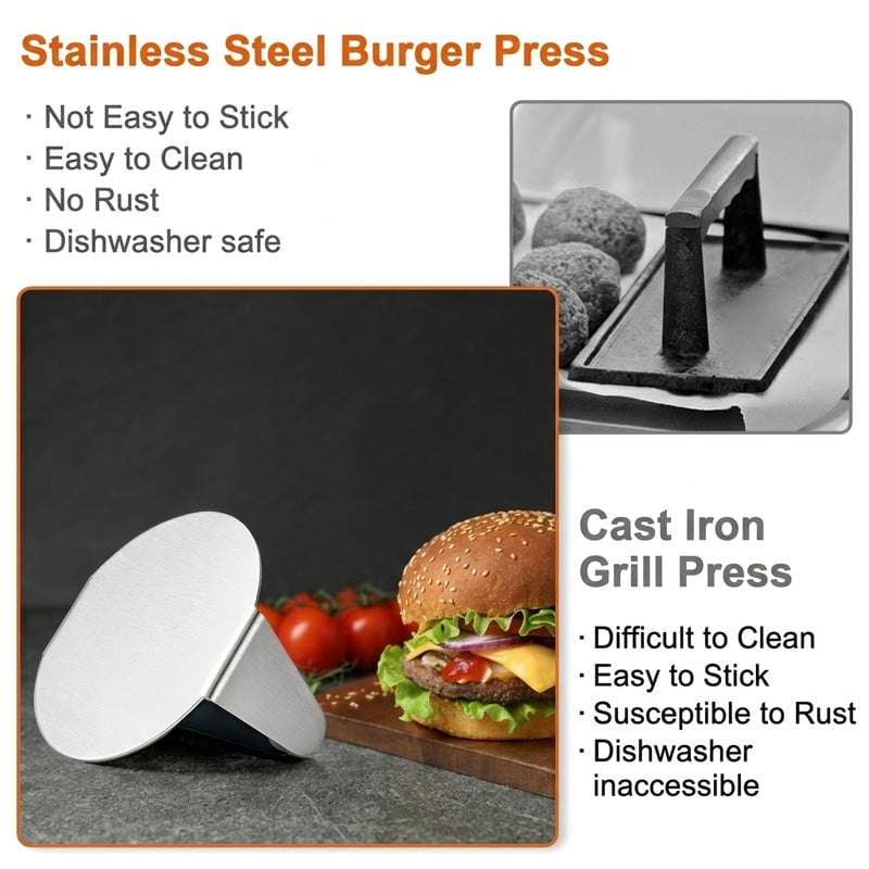 Stainless Steel Burger Patty Press