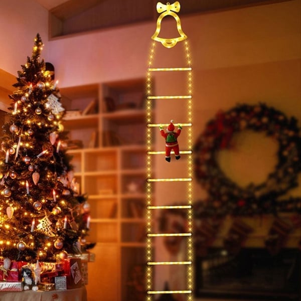 Christmas LED Santa Claus Climbing Ladder Lights