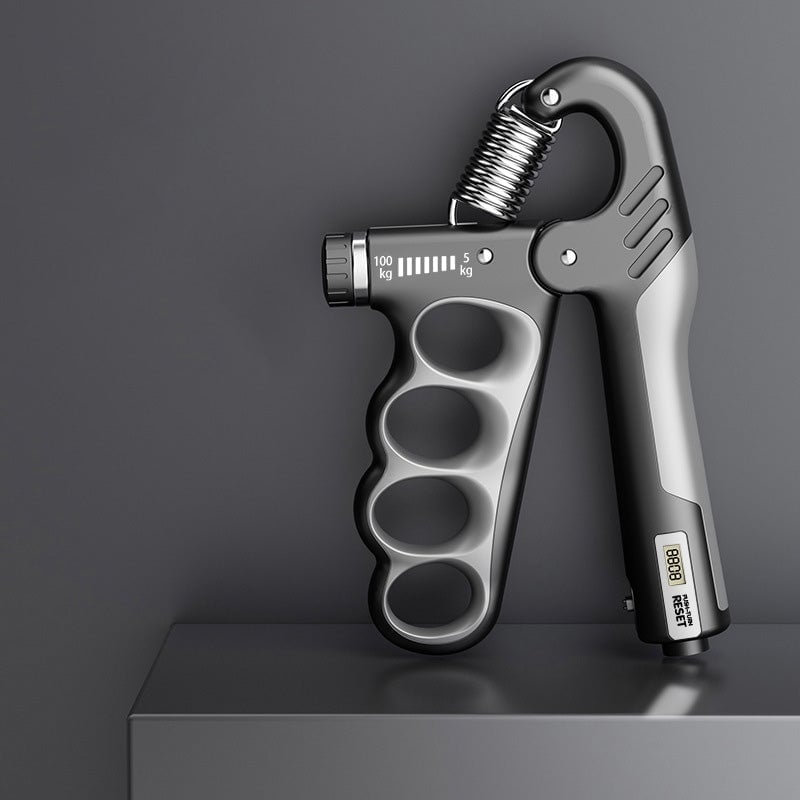 Adjustable electronic counting strength grip