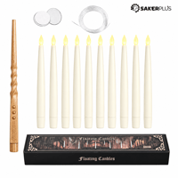 Sakerplus® Floating Flameless LED Taper Candle Set