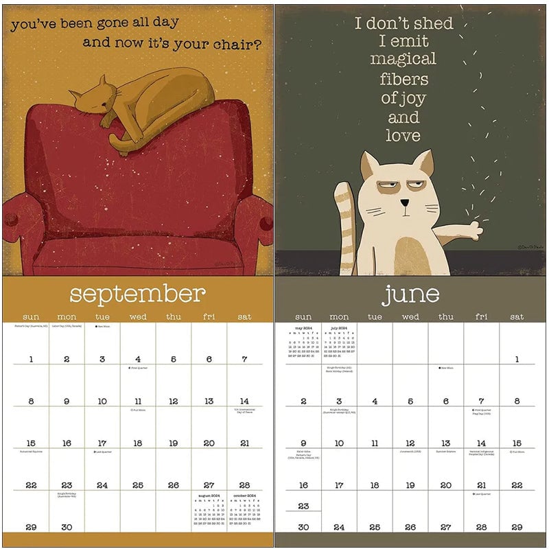 Een jaar van Snarky Cats 2024 wandkalender