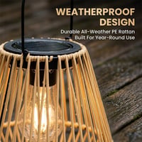 Handwoven Rattan Solar Lantern