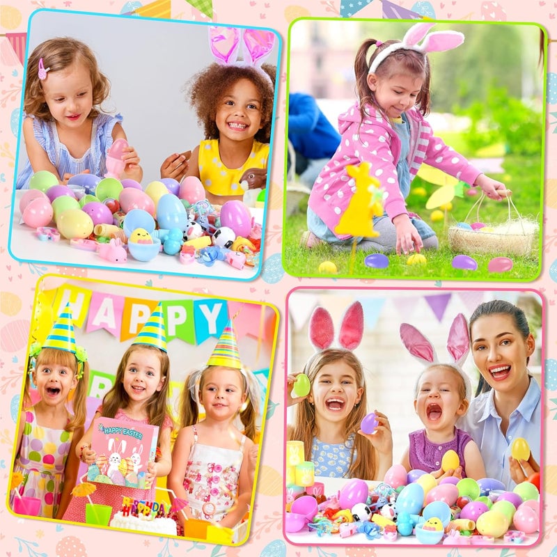 Prefilled Easter Eggs with Toys and Stickers for Egg Hunts