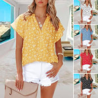 Camicia da donna con stampa scollo a V