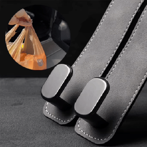 Industrial strength suede car seat hook