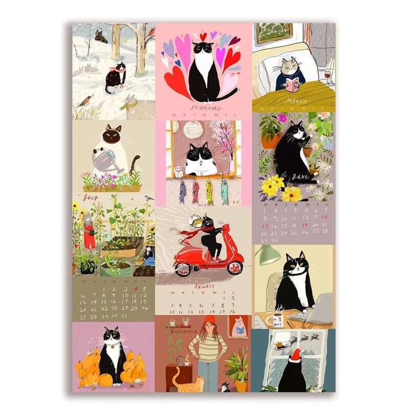 🎄Christmas Hot Sale | 🖼️2025 Dancing Cat Calendar