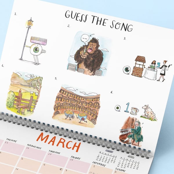 Pun quiz calendar - A4 Guess the Pun 2025