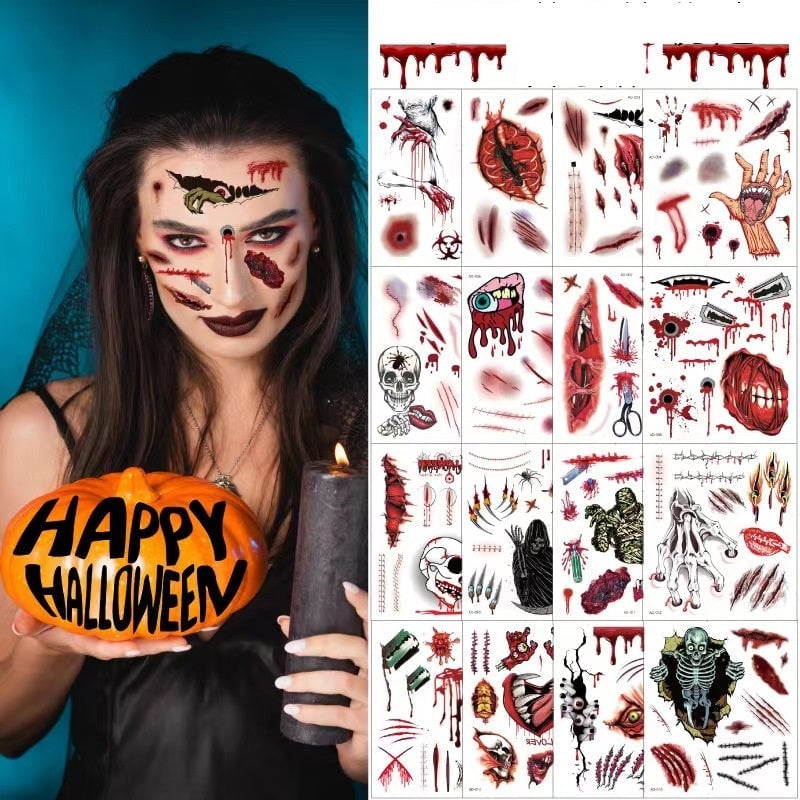 Sale-Halloween Horror Party Tattoo Stickers
