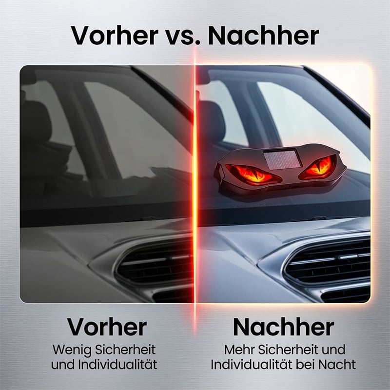 Solarbetriebene LED-Warnleuchte fürs Auto