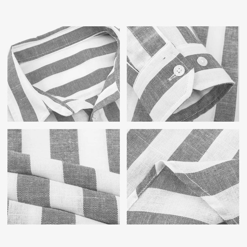 Camicia da uomo a maniche lunghe con bottoni a righe