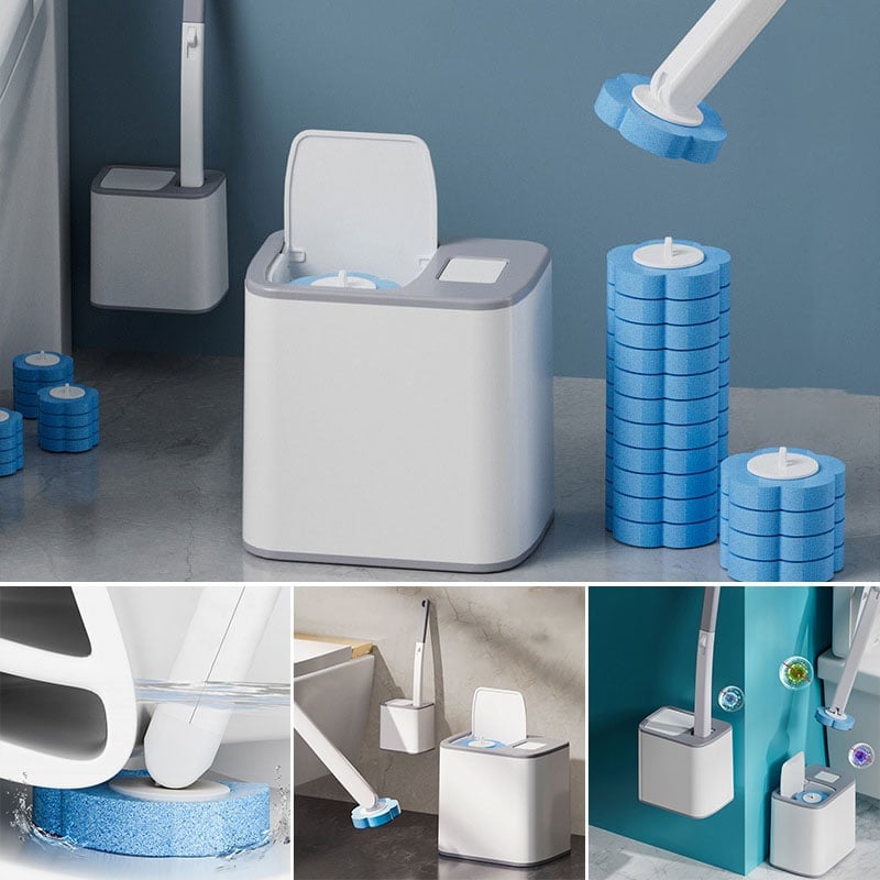 Einweg-Toilettenbürstenset mit austauschbaren Bürstenköpfen