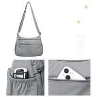 Solid Color Fashionable Multi-pocket Zipper Crossbody Bag