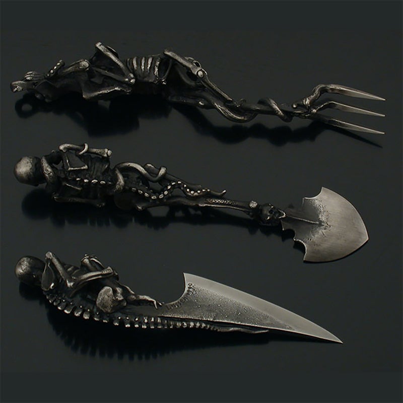 Halloween-present Skeletala Bestickset (3 st)