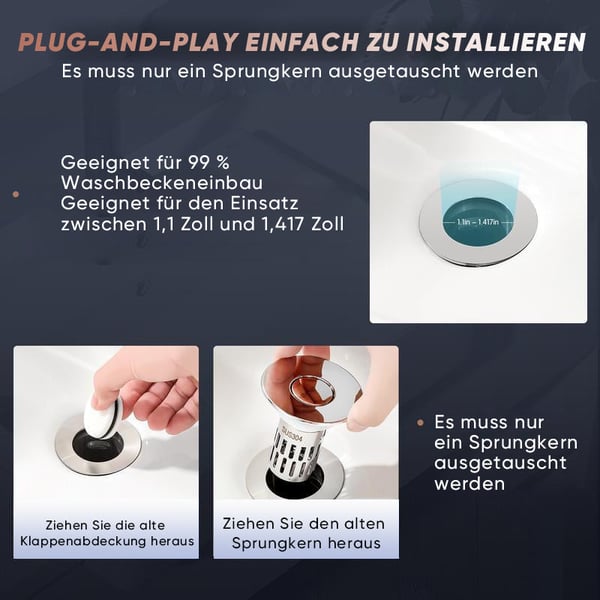 Universeller Abflussfilter für das Badezimmer Waschbecken