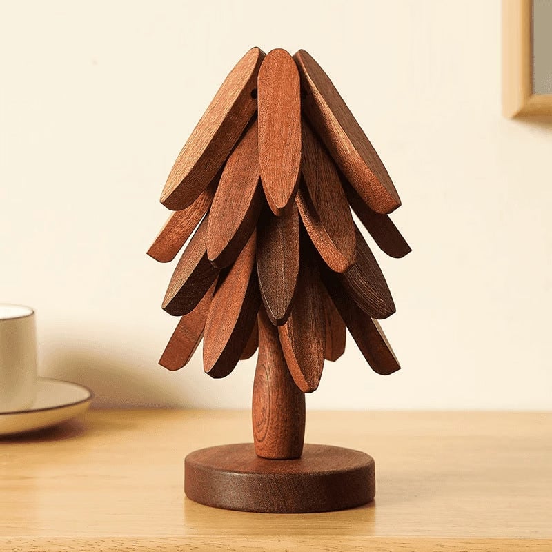 Holzbaum-Tischuntersetzer-Set