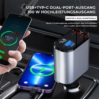 Einziehbares Autoladegerät（Typ C, iPhone）