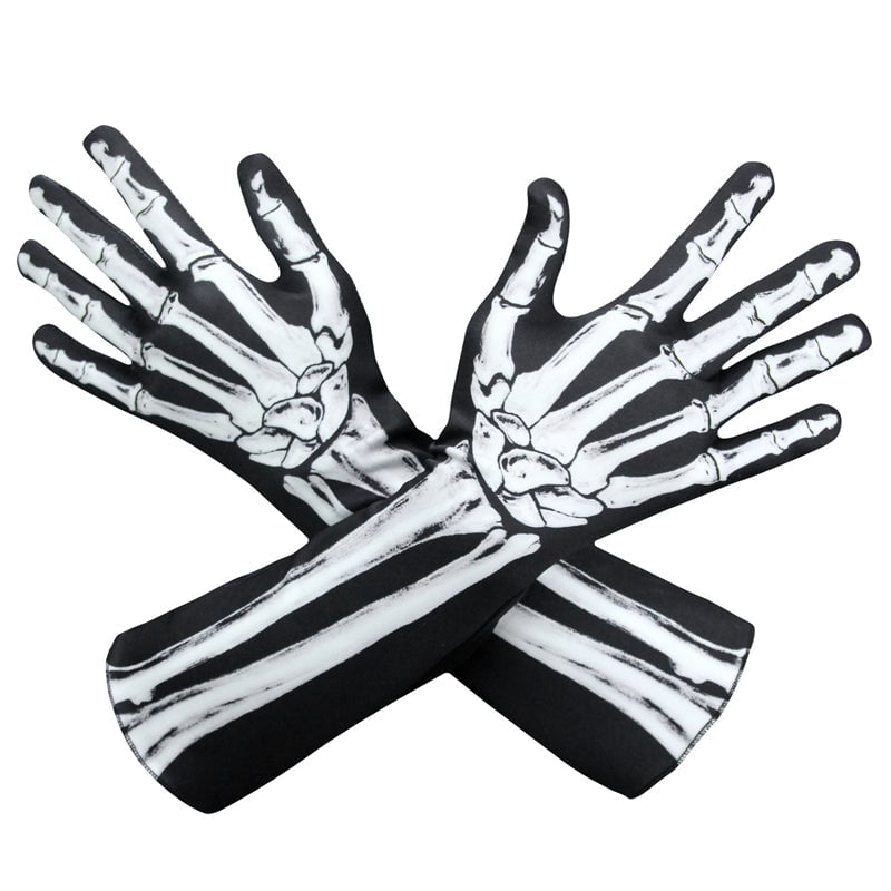 Doppelseitig bedruckte Totenkopf-Handschuhe