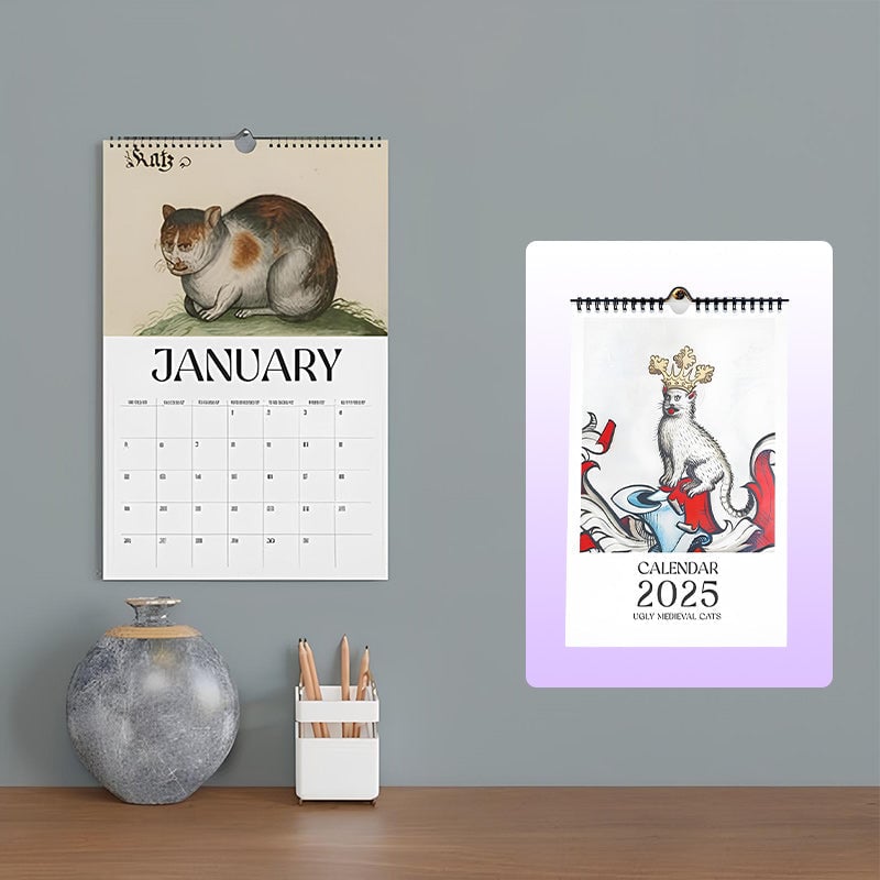 Hässlicher Mittelalter-Katzen-Kalender 2025