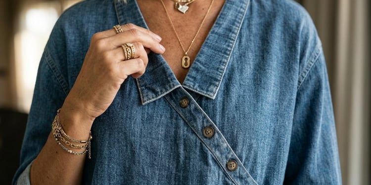 Diagonal Button Lapel Blouse detail 4