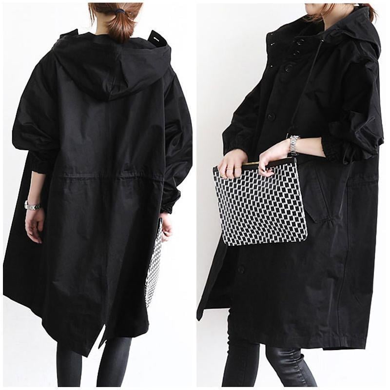 Wasserabweisende, lose Windjacke mit Kapuze