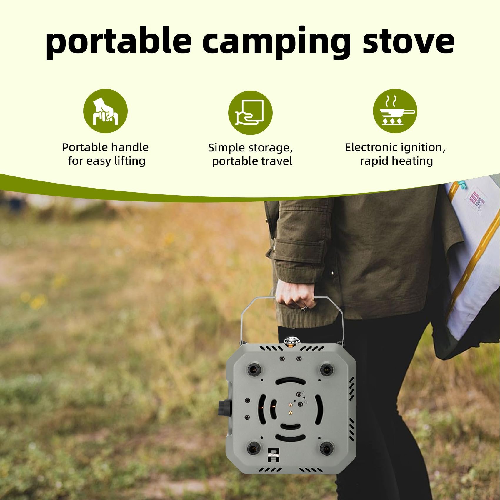 Sakerplus 2 Burner Propane Camping Stove with Grill-upsell