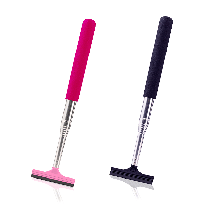 Retractable Rear-View Mirror Wiper with Layered Brush Head