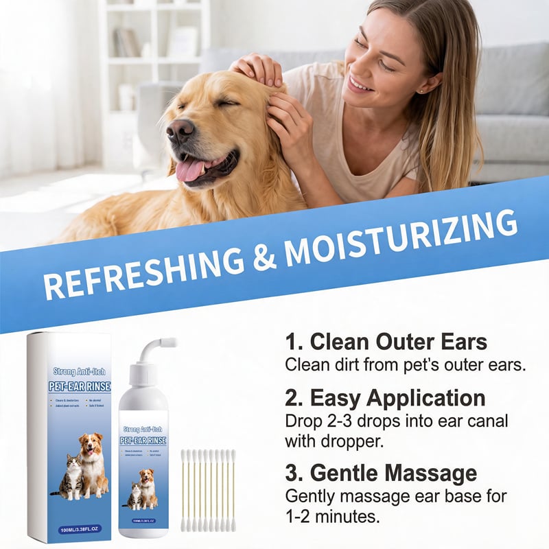 Gentle Antimicrobial Plant-Based Pet Ear Rinse