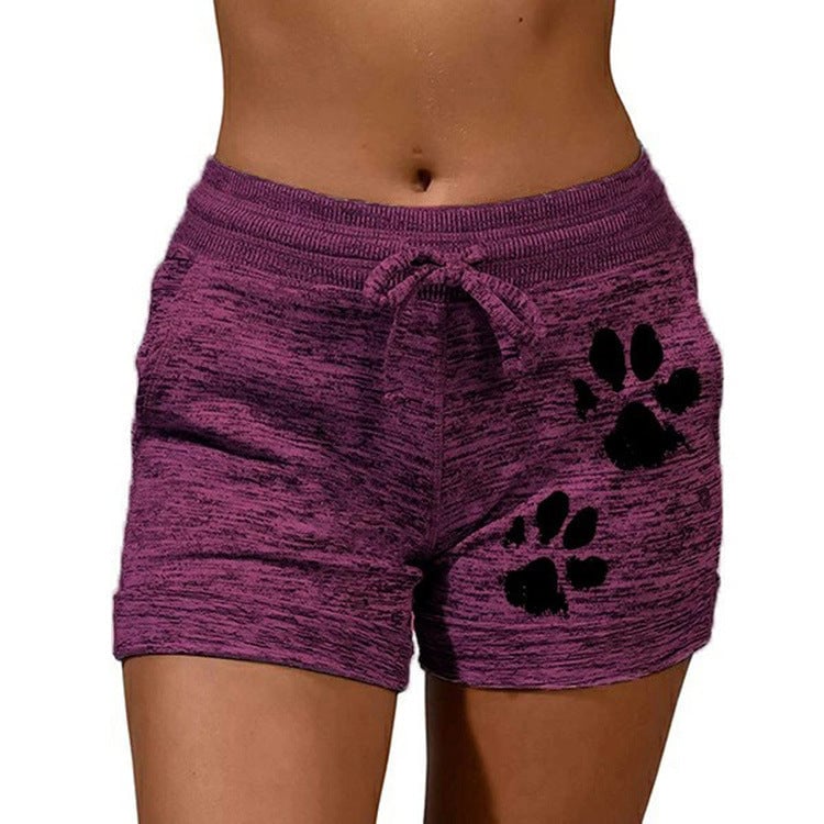 Women's Knitted Shorts With Paw Print