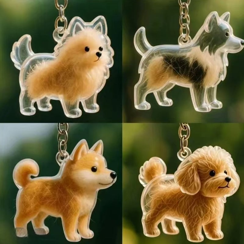 Un mignon porte-clés en forme de chiot pour stocker des poils