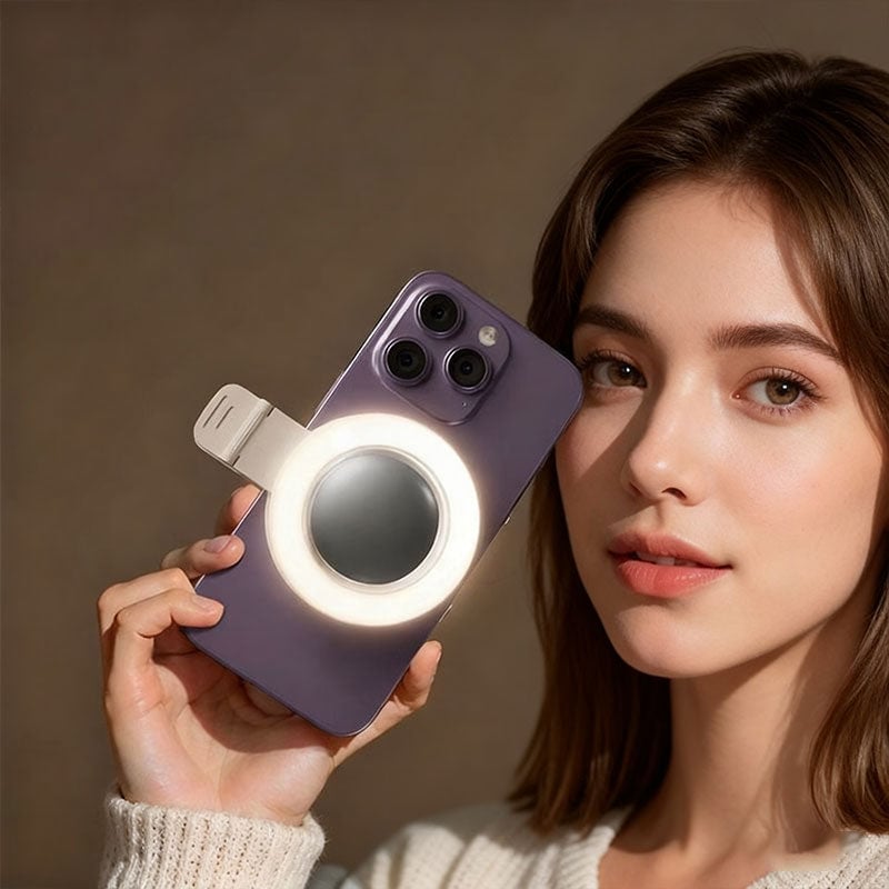 Portable Mobile Phone Rear Selfie Mirror Fill Light