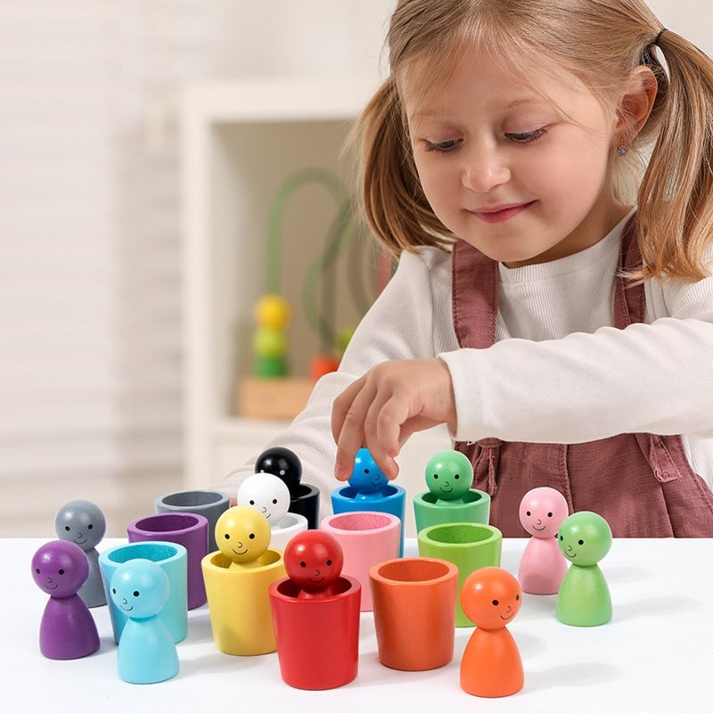 Montessori Kleurrijke Sorteerbekers