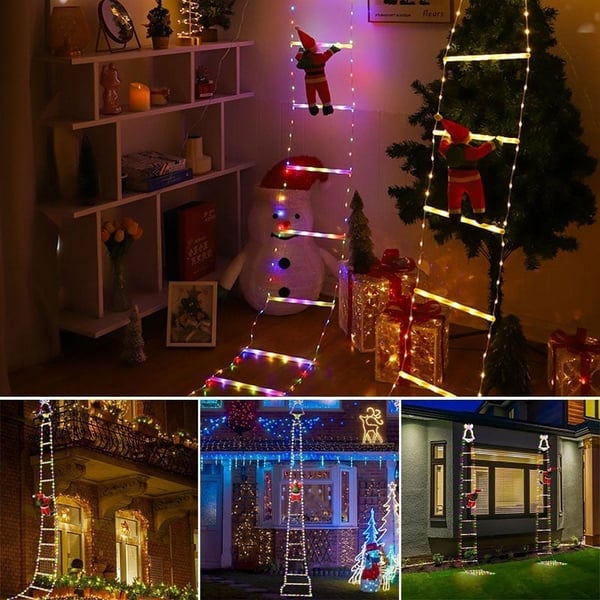 Christmas LED Santa Claus Climbing Ladder Lights