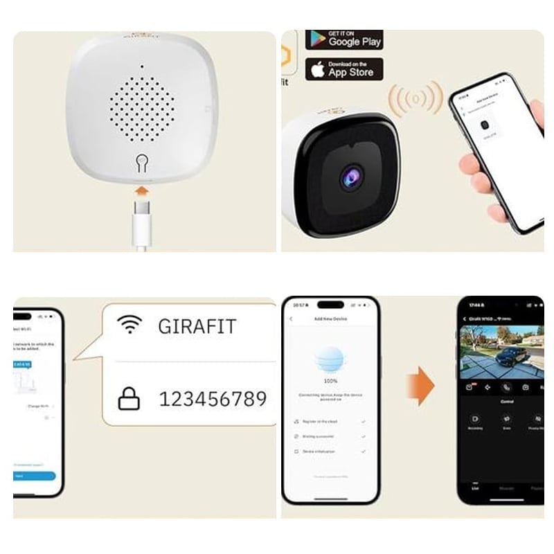 Intelligente HD-stick bewakingscamera met spraakfunctie