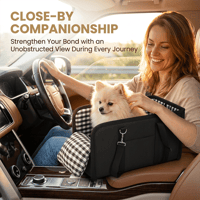 Portable Plaid Armrest Dog Car Seat with Belt