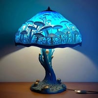 🍄Lampe de table en verre teinté série de plantes🍄