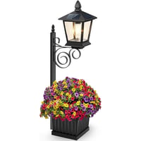 2-in-1 Solar Powered Outdoor Post Light with Integrated Planter Box