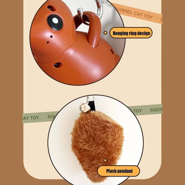 Rechargeable hanging squirrel cat toy