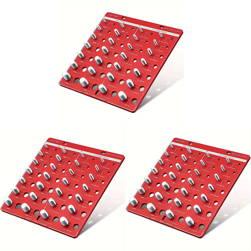 Screw & Thread Size Gauge – 28-Hole Square Checker