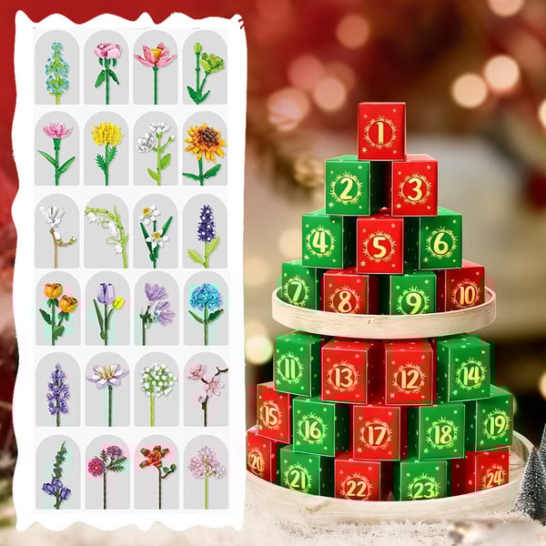 Flower Bouquet Building Block Advent Calendar Set