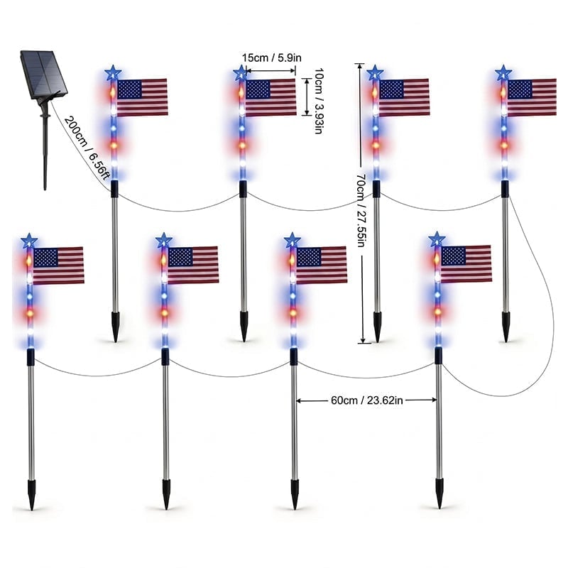 Outdoor Independence Day Decorative Light Post