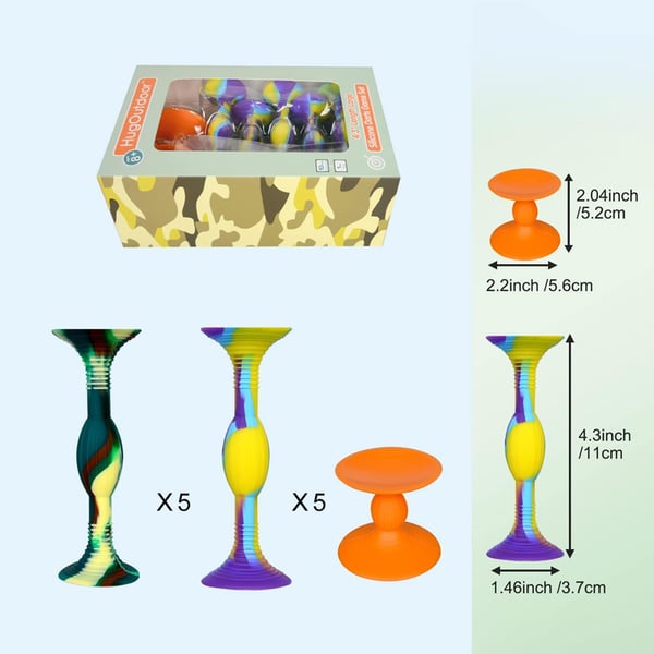 HugOutdoor Dartpfeile mit Saugnapf, farbig, 10 Stück