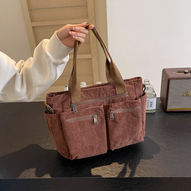 Große Kapazität Corduroy-Damentasche