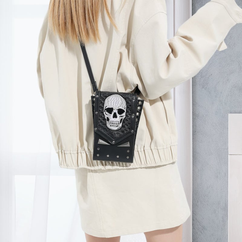 Punk Stil Totenkopf Mini Gürteltasche