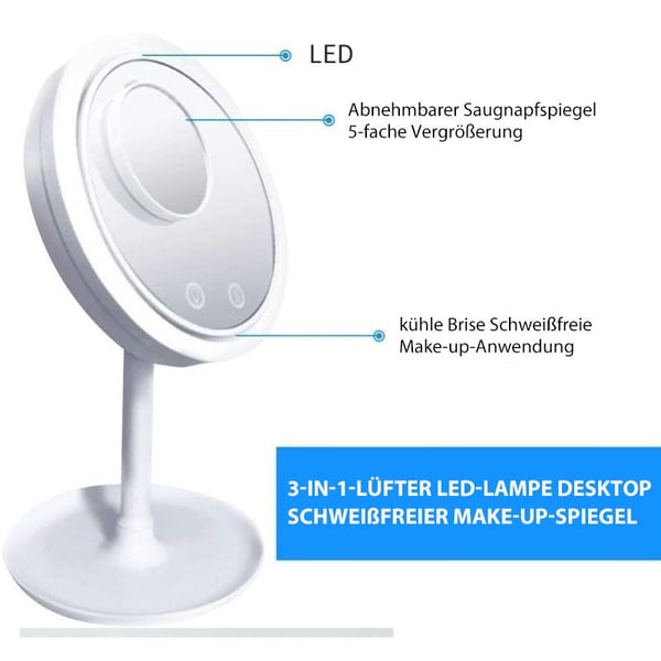 LED Schminkspiegel mit Lüfter