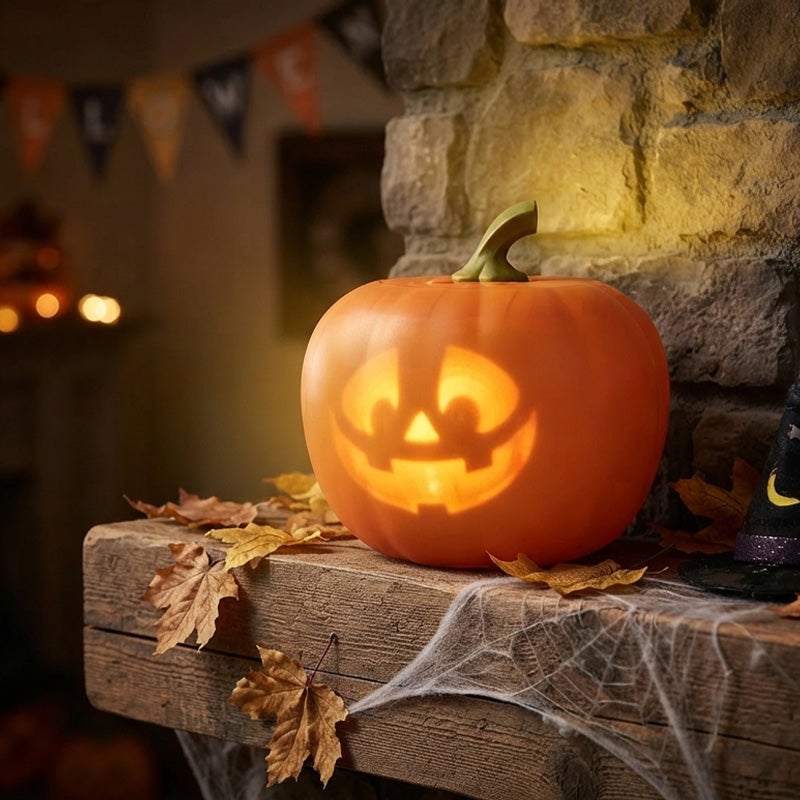😊Animierte, sprechende Halloween-Kürbis-Projektorlampe