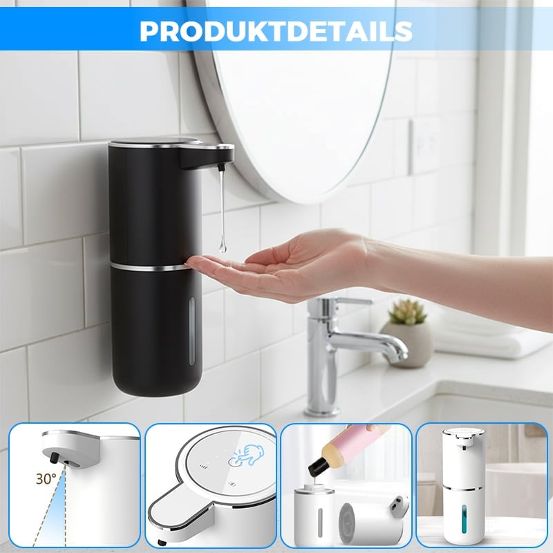 Automatischer Berührungsloser Seifenspender – 400ml USB-C Wiederaufladbar & Wandmontiert