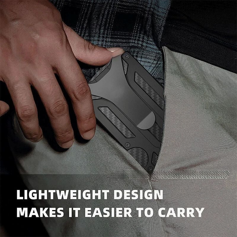 Slim Carbon Fiber Minimalist Wallet with RFID Blocking