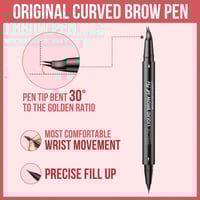 2-in-1 Dual-Ended Eyebrow Pen with Micro-Fork-Tip Applicator and Precise Brush-Tip