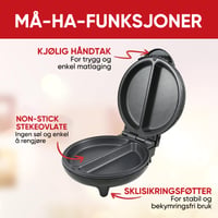 Elektrisk omelettmaskin med to soner