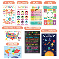 Colorful Educational Posters（16PCS/SET ）